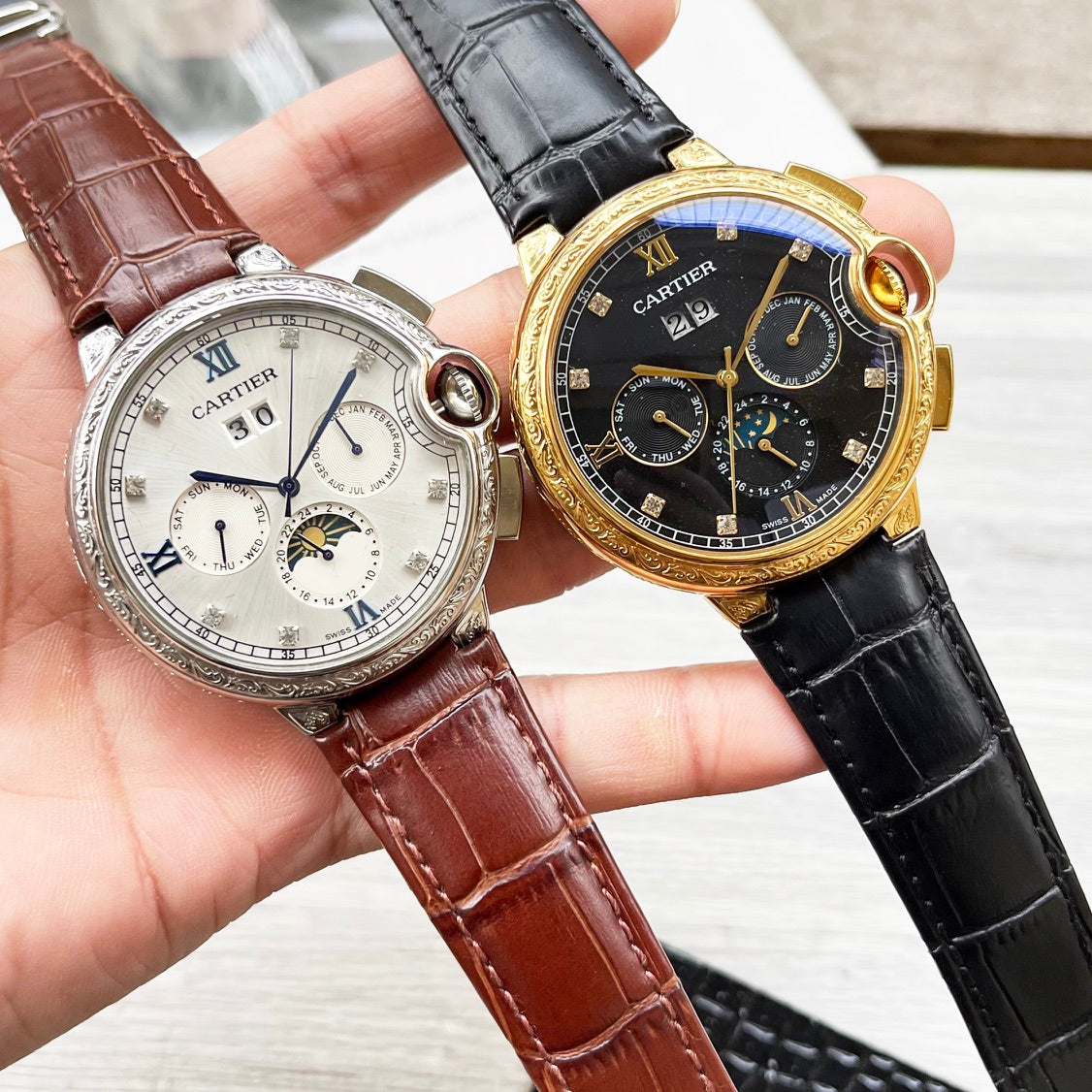 Cartier mineral-strengthened glass mechanical watch