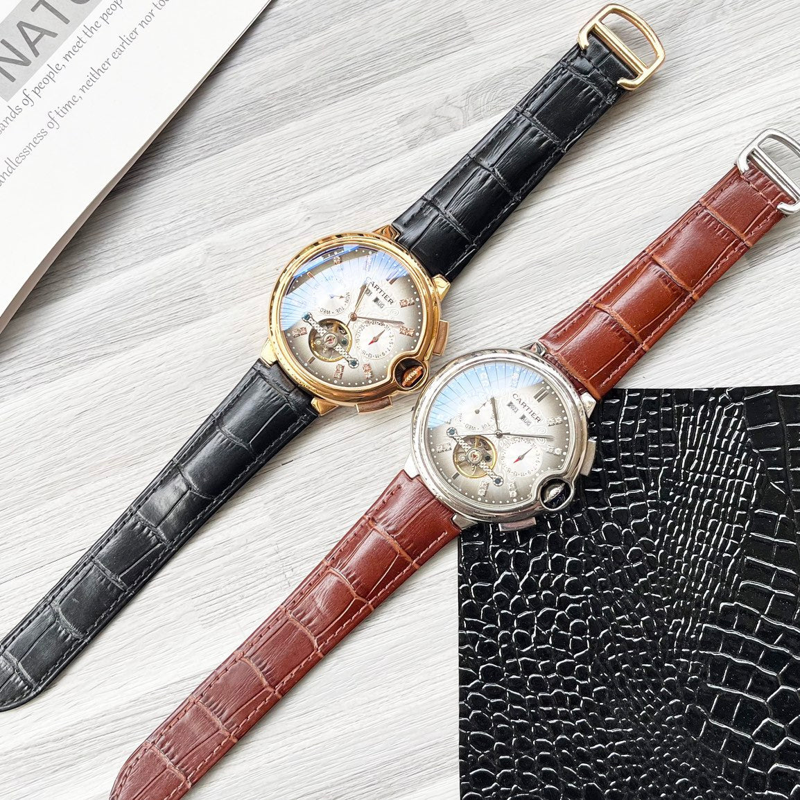 Cartier tempered glass mechanical watch