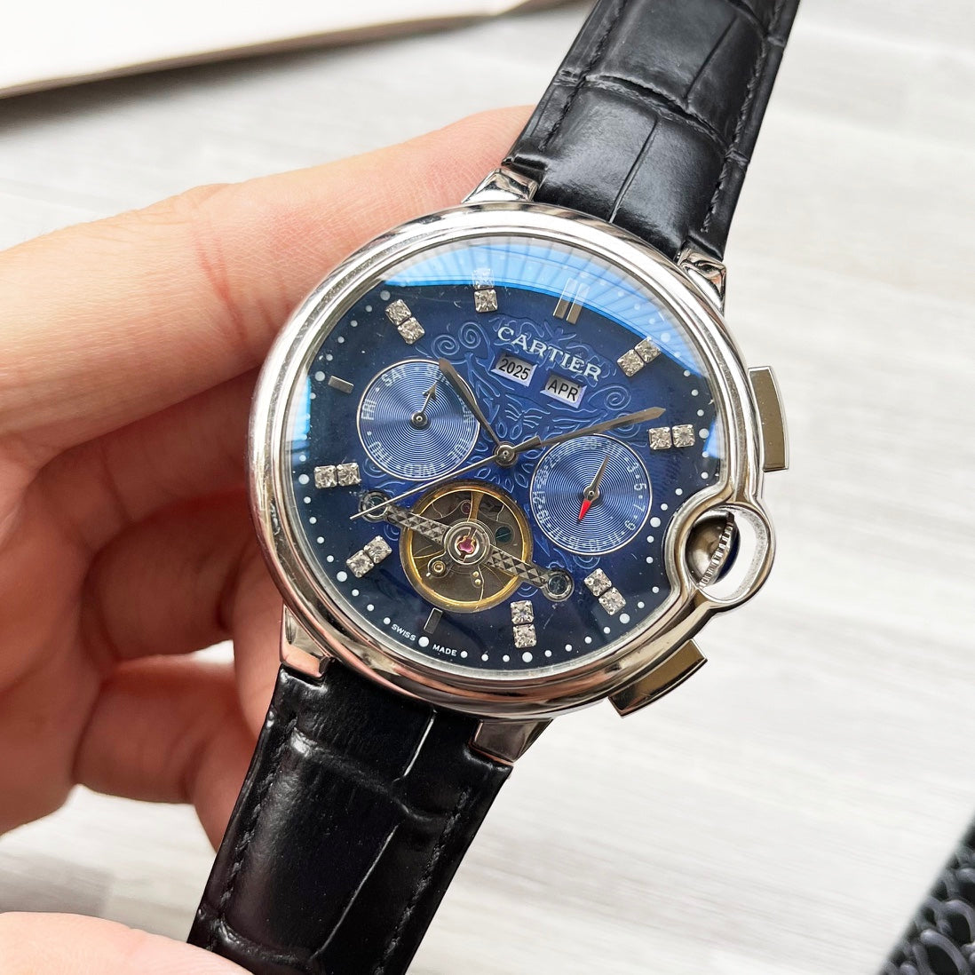 Cartier tempered glass mechanical watch