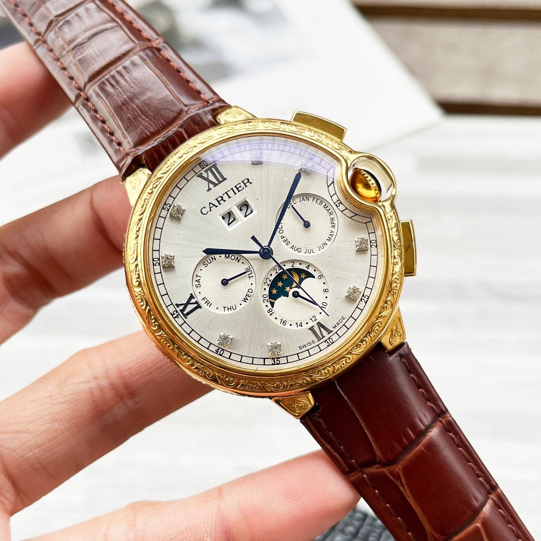 Cartier tempered glass mechanical watch