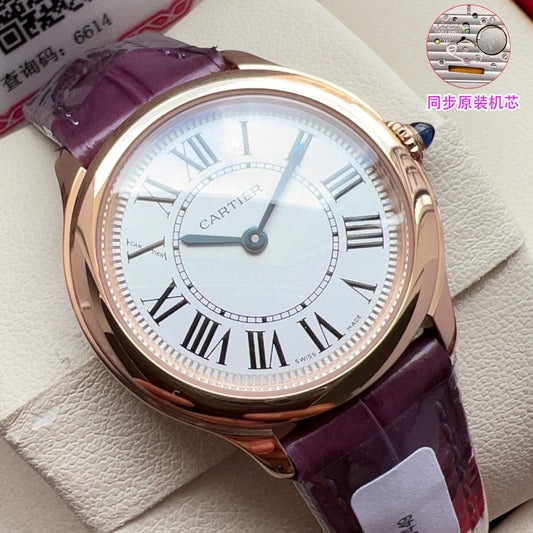 Cartier diamond alligator leather watch