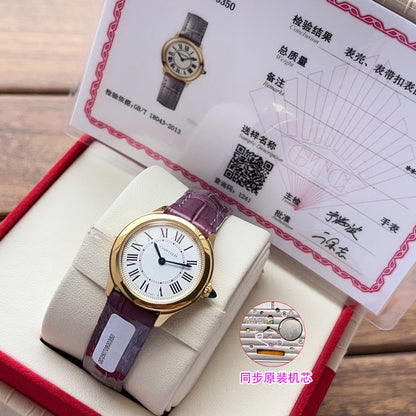 Cartier diamond alligator leather watch