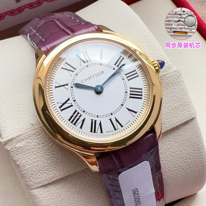 Cartier diamond alligator leather watch