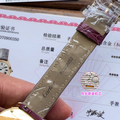 Cartier diamond alligator leather watch